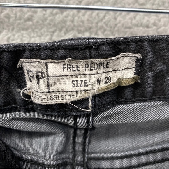 Free People Jeans Womens Sz 29 Black Ripped Skinny - Picture 7 of 9